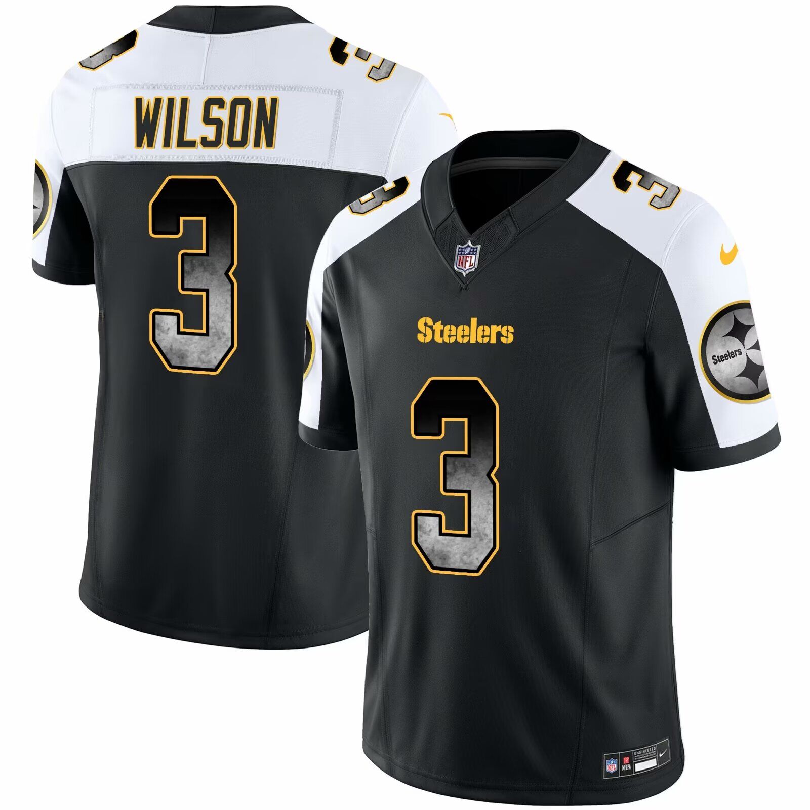 Men Pittsburgh Steelers 3 Wilson Black 2024 Nike Limited NFL Jersey